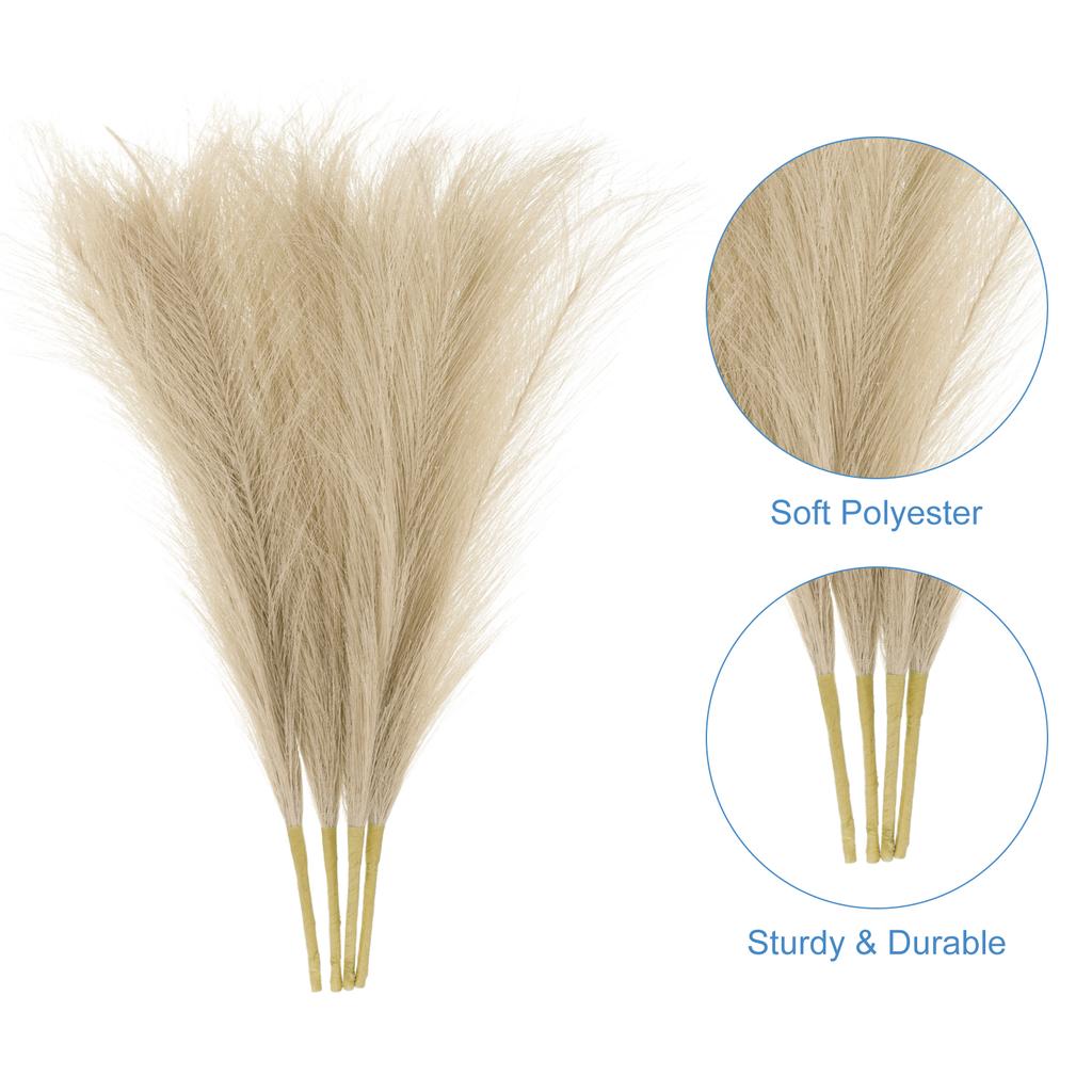 4 Stück 45cm Künstliches Pampasgras Fake Pflanze Schilf Falsches Pampasgras DIY Strauß für Hochzeit Party Haus Wohnzimmer Dekoration