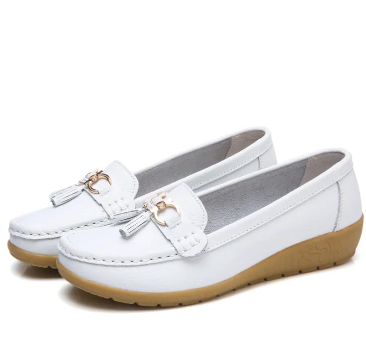  Fashion Women's Flats Ballet Shoes Cut Out Leather Breathable Moccasins Woman Boat Shoes Ballerina Ladies Casual Shoe