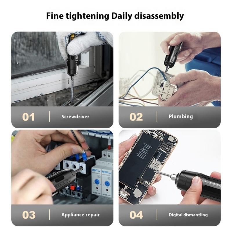 46 in 1 Electric Screwdriver Adjustable 3.7V USB C Rechargeable Removable Replaceable Power Tool for Mobile Phone