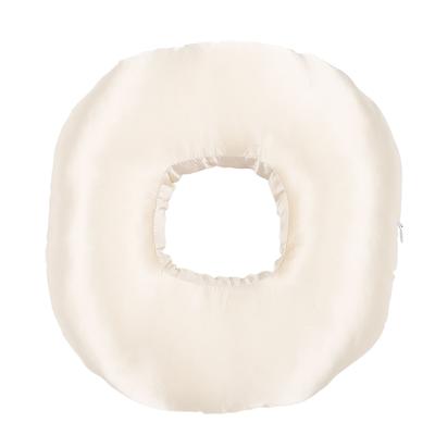 Silky Satin Ear Pillow Donut Pillow Ear Guard Pillow with Ear Hole for Side Sleepers with Earplug