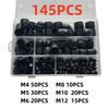145 Pcs Hex Nut Bolt Cover Screw Cap M4-M12 Nylon Nut Dome Hex Cover Protective Hex Screw Bolt Set