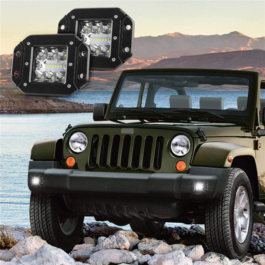 5inch LED Work Light Flush Mount Pods Tri-row IP68 For 1.Trucks/SUVs/Pickups/ --For Ford, GMC, Chevrolet, Dodge,...