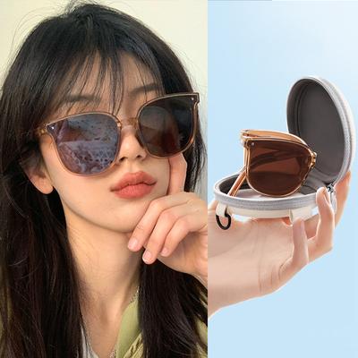 Folding Sunglasses With Case Sun Glasses For Women Fashion Air Cushion Eyewears Uv 400 Eyewears