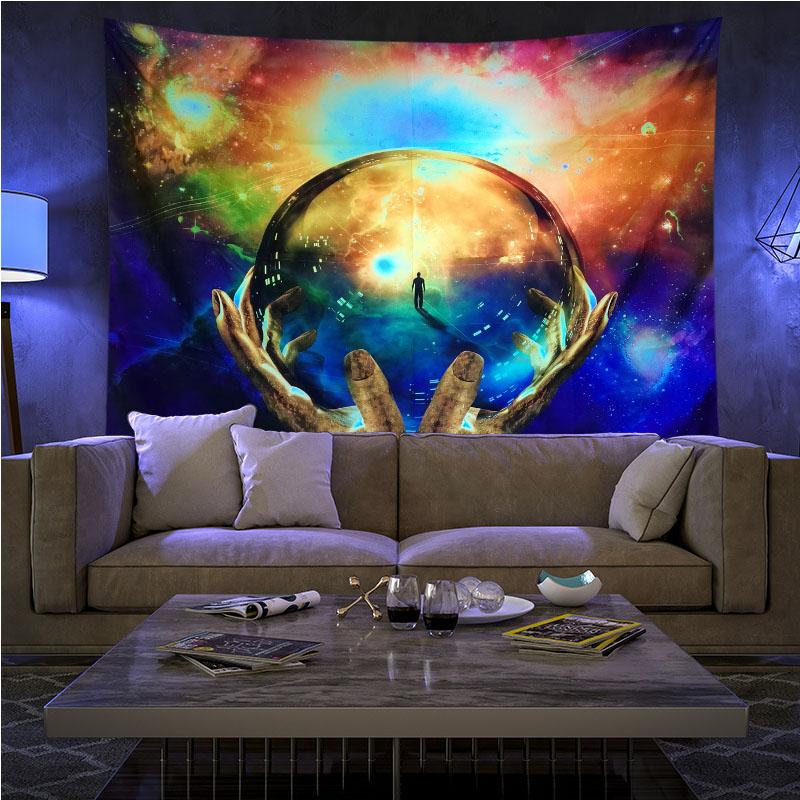 UV Fluorescent Tapestry Print Wall Hanging Art Home Decor