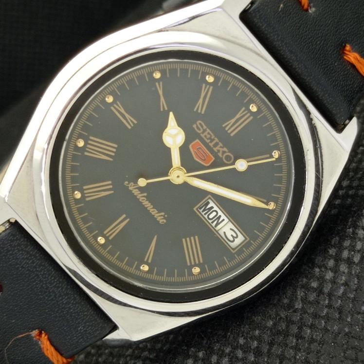 

USED VINTAGE SEIKO 5 AUTOMATIC 7S26A JAPAN MENS D/D BLACK WATCH 610d-a318478-2 SKU610d-a318478