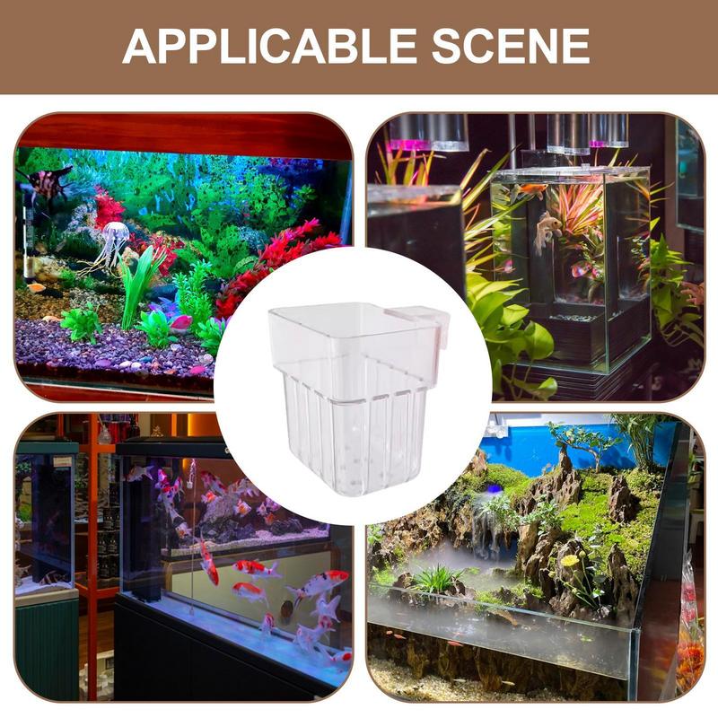 Fish Tank Plant Holder Aquarium Plant Basket Transparent Fish Tank Planter Hydroponic Planting Basket for Fish Tank Landscape
