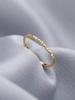 Anello Aperto in Argento Sterling S925 Placcato Oro 14K con Diamante per Donna - Elegante Anello alla Moda in Stile Coreano