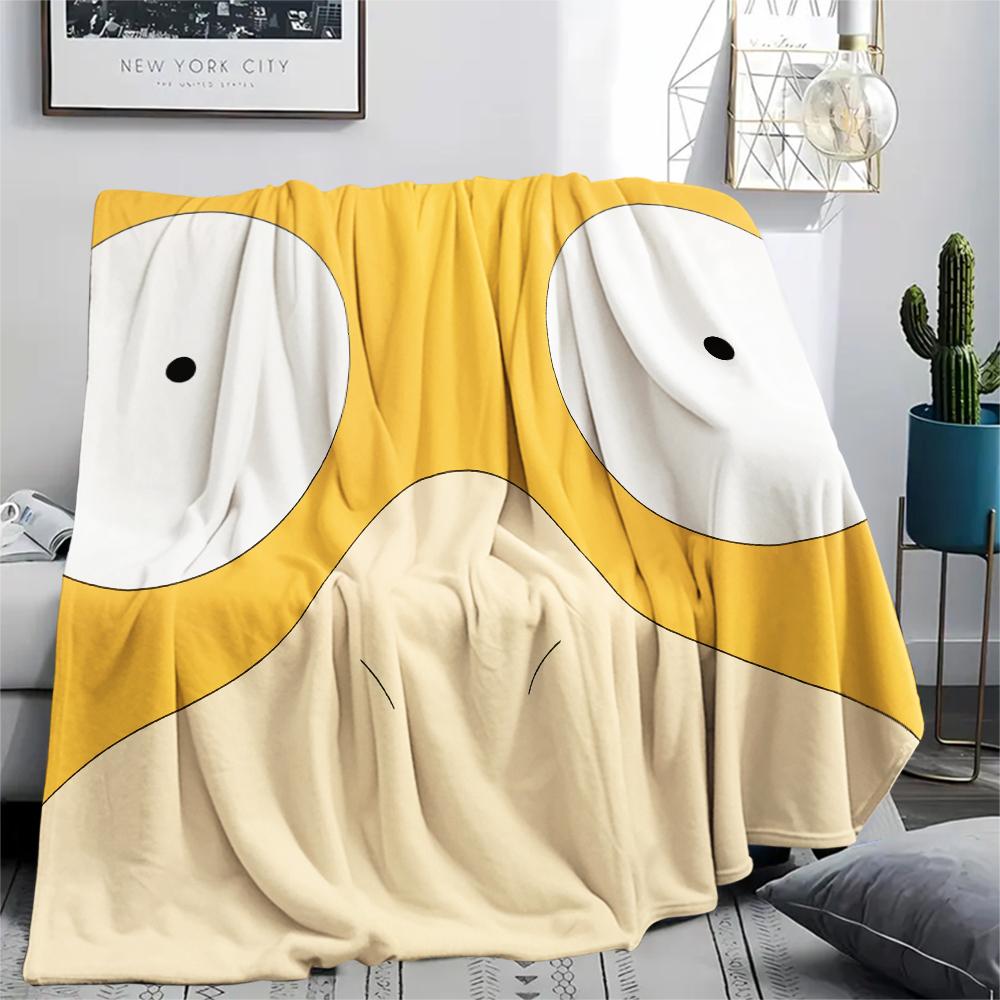 Pokémon Psyduck pattern Flannel Blanket, High quality Comfortable for All Seasons, Home Decor, Warmth and Comfort, Perfect for Gifts.