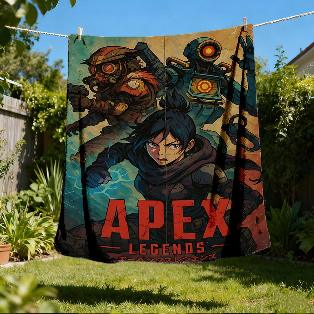 1pc Apex Legends Outdoor Flannel Blanket, Cozy & Warm Soft Te Playful Design, Napping Camping,