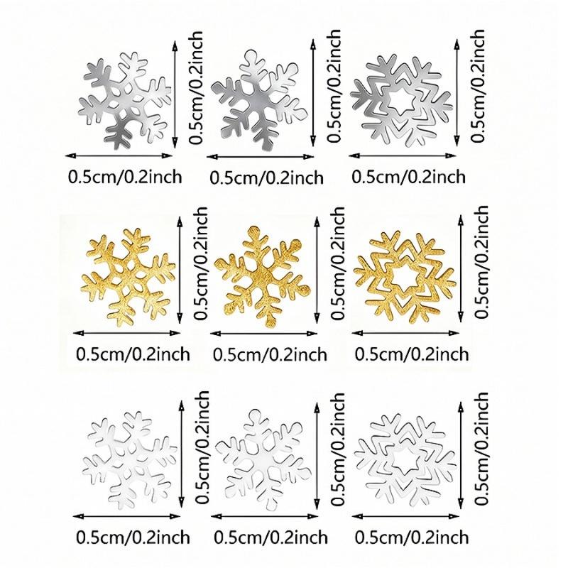 50Pcs Christmas Metal Snowflake Nail Art Charms Gold Silver Winter False Nail DIY Manicure Decorations Gift