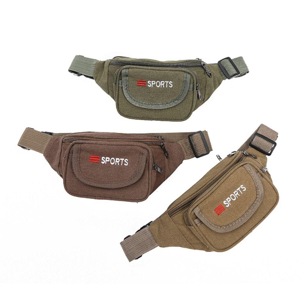 Canvas Waist Fanny Pack Large Capacity Climbing Belt Bag Men Molle Pouch  Outdoor Sports