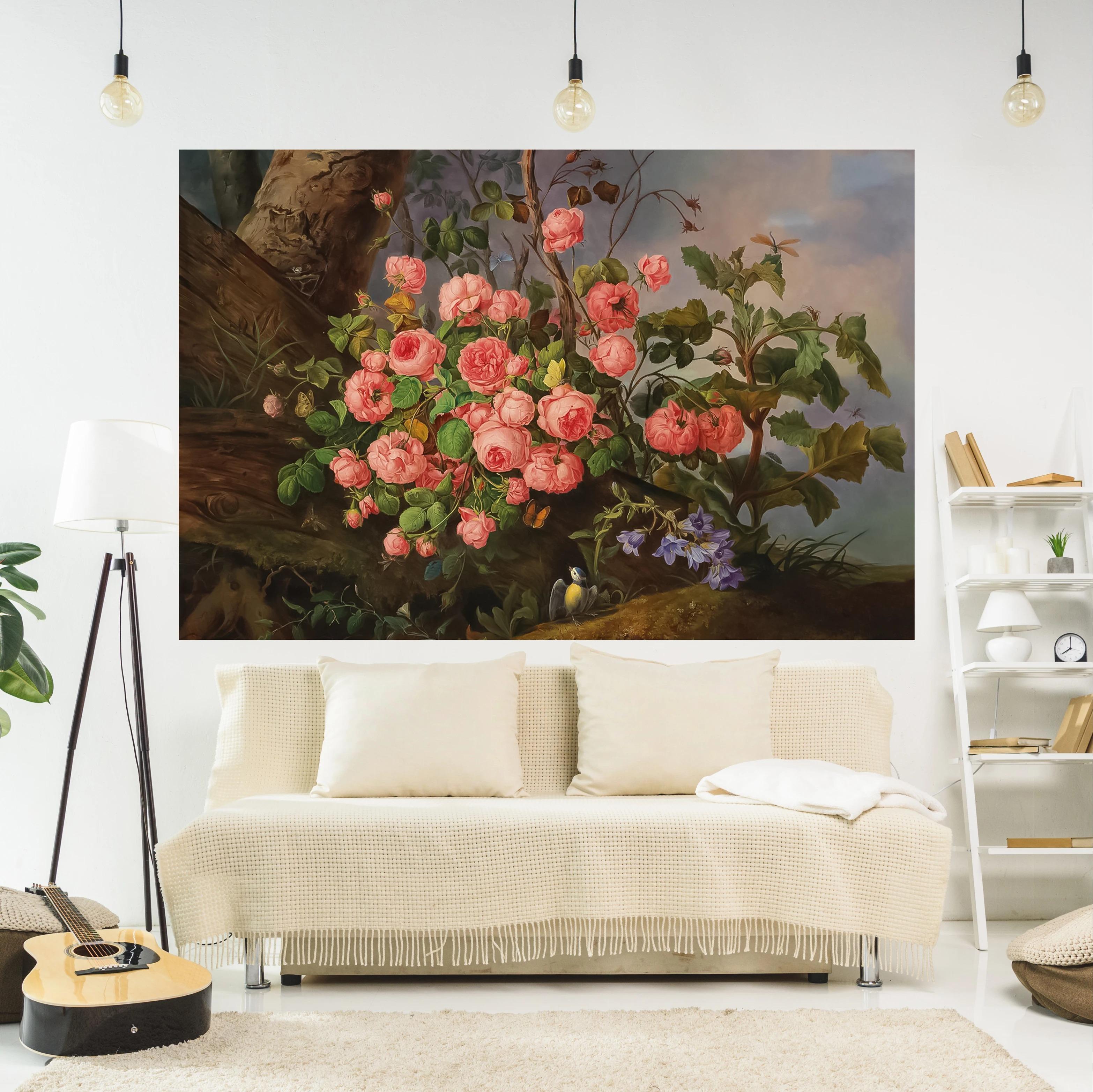 Картина маслом Цветочный узор Печать Мода Домашнее украшение Гобелен Гостиная Спальня Гобелен 100x75cm