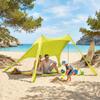 Foldable Beach Tent With UPF50+ Mat Aluminum Poles Shovel Stakes And Carry Bag Yellow