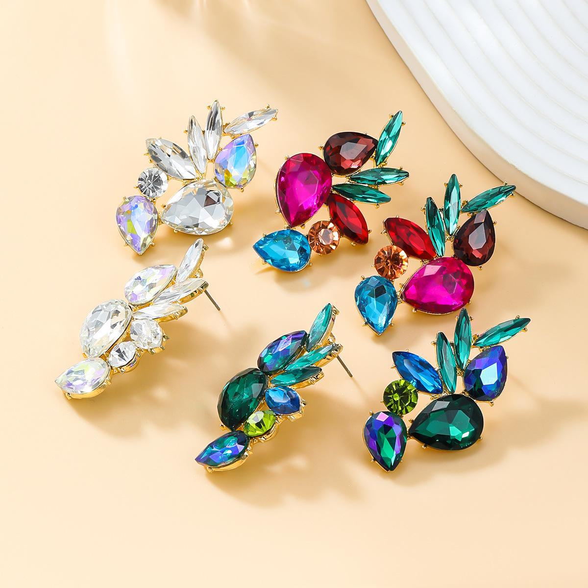 

«Новые цветочные бриллиантовые серьги для женщин — европейский и американский стиль»