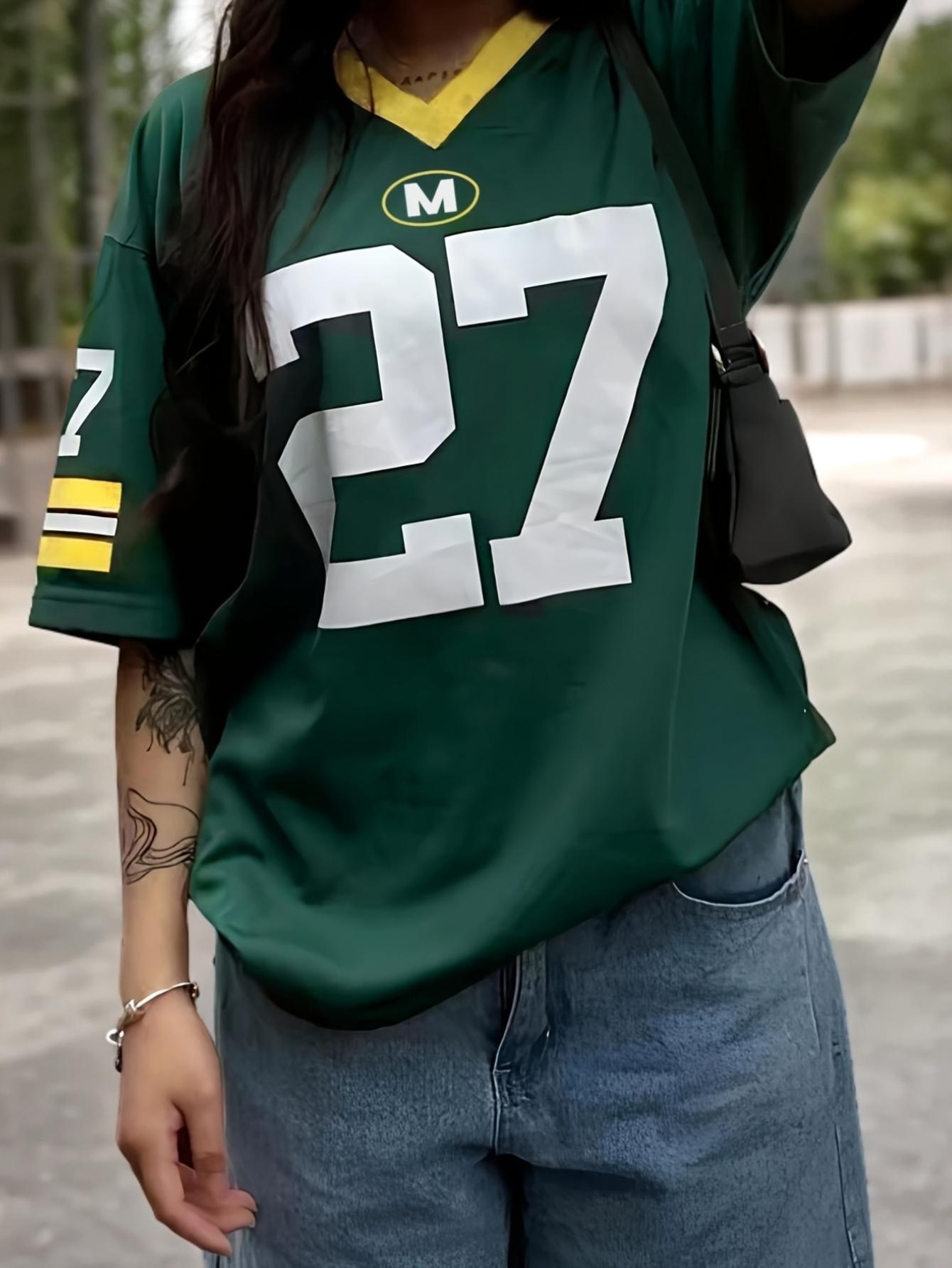 Summer 2025 new V-neck T-shirt 27 printed digital football jersey breathable football jersey S