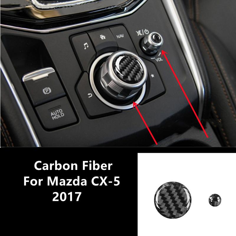 Car Gear Shift Panel Handbrake Panel Decorative Cover Trim Strips Carbon Fiber Stickers For Mazda CX-5 Car Interior