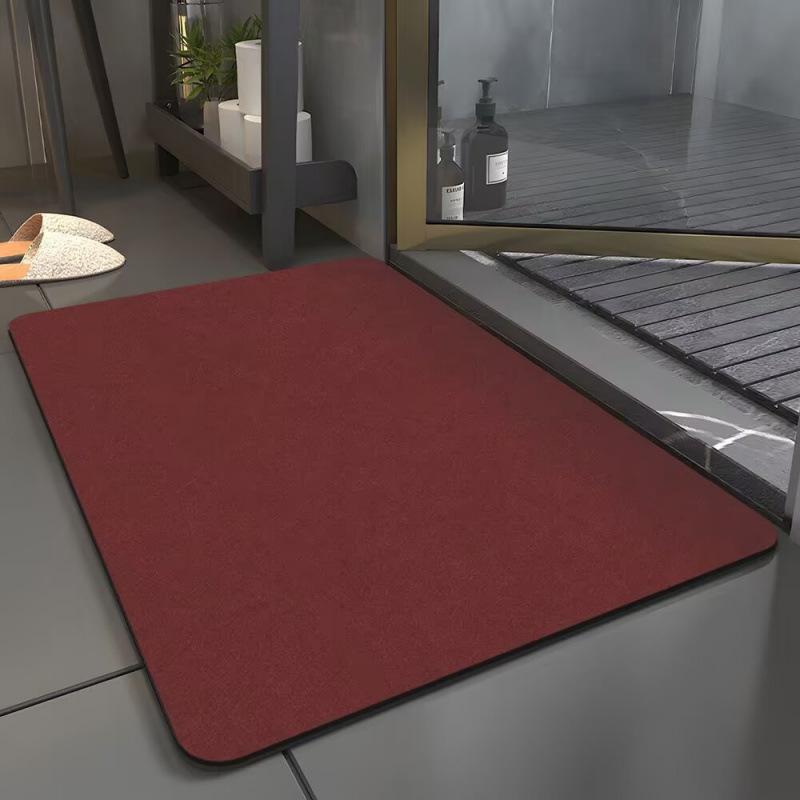 Solid Color Bathroom Floor Mats Bathroom Water Absorption Quick-drying Dirt-resistant Anti-slip Diatom Mud Soft Pad Foot Pedal Mat