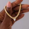 Classic Tennis Silhouette Full Rhinestone Necklace Macaron Color Necklace  Wear