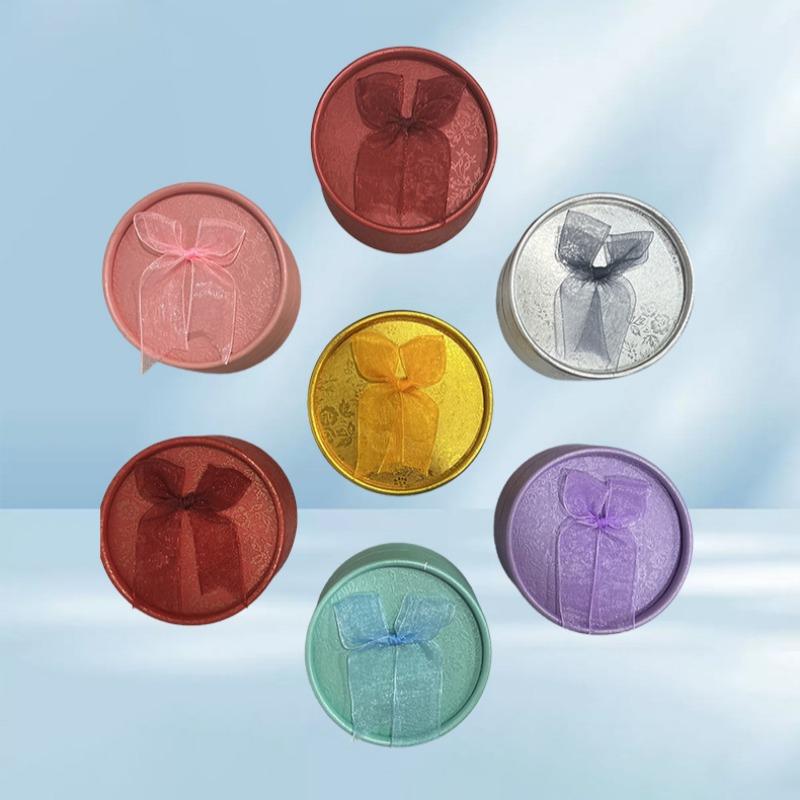 3Pcs Butterfly Knot Small Round Box Ring Earring Packaging Box Valentines Day Proposal Ring Boxs Home Jewelry Storage Gift Boxes