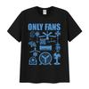 Divertente T-shirt con Stampa Emoji Only Fans per Donna Estate Comoda Manica Corta Retro Girocollo Lavorato a Maglia T-shirt Top di Alta Qualità