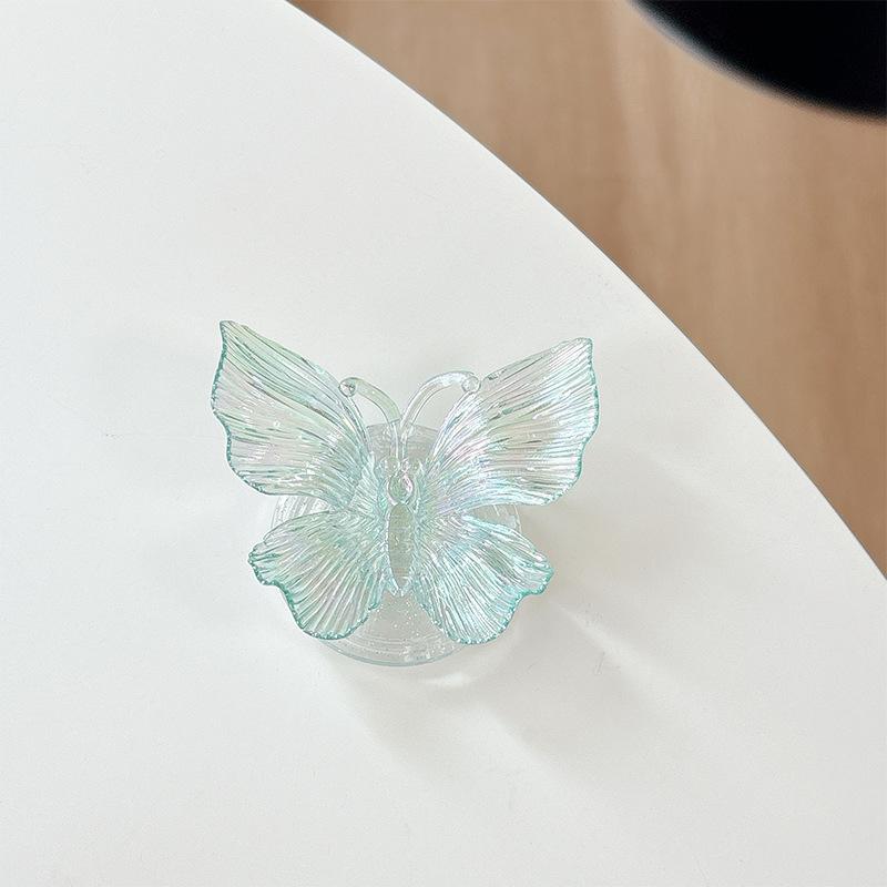Three-Dimensional Colorful Butterfly Mobile Phone Airbag Bracket Magnetic Paste Flash Powder Wind Ring Desktop Watching Drama
