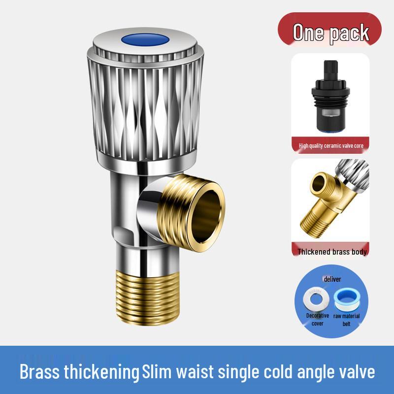 Universal All-Copper Dual Outlet Angle Valve for Household Hot/Cold Water Systems