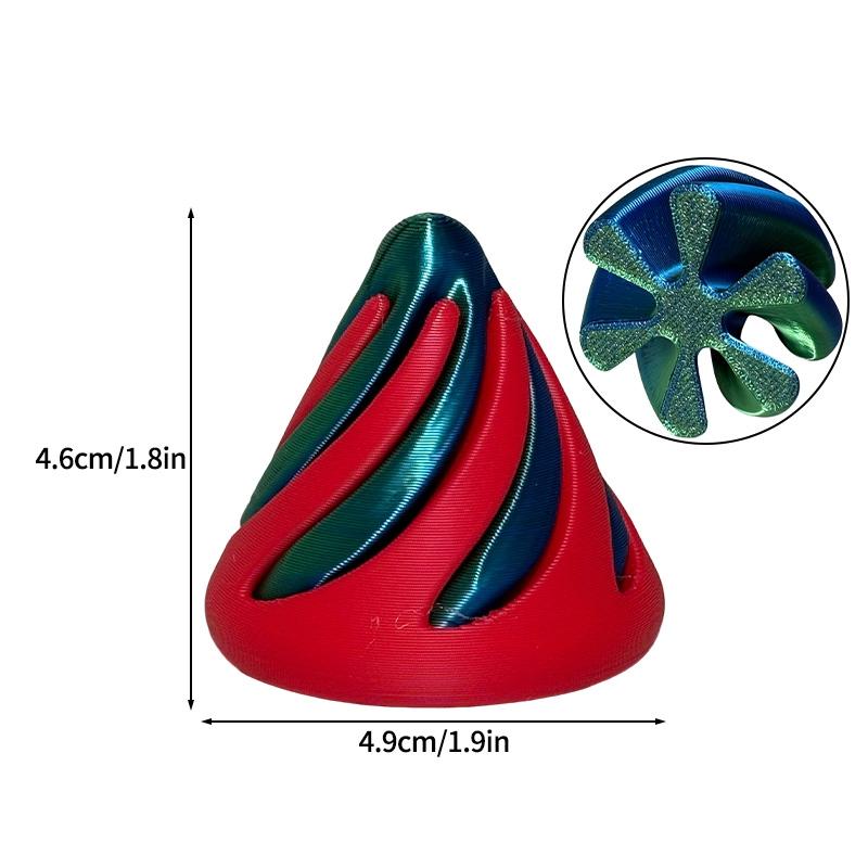 3D Printed Spiral Cone Toy Through Pyramid Toy Spiral Cone Helix Screw Fidget Impossible Pyramid Passthrough Sculpture Decor