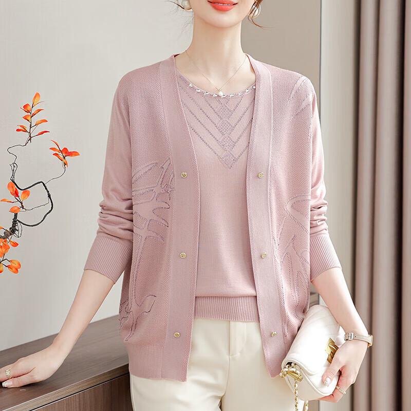 Elegantes Strick-Cardigan- & Innenoberteil-Set für Damen