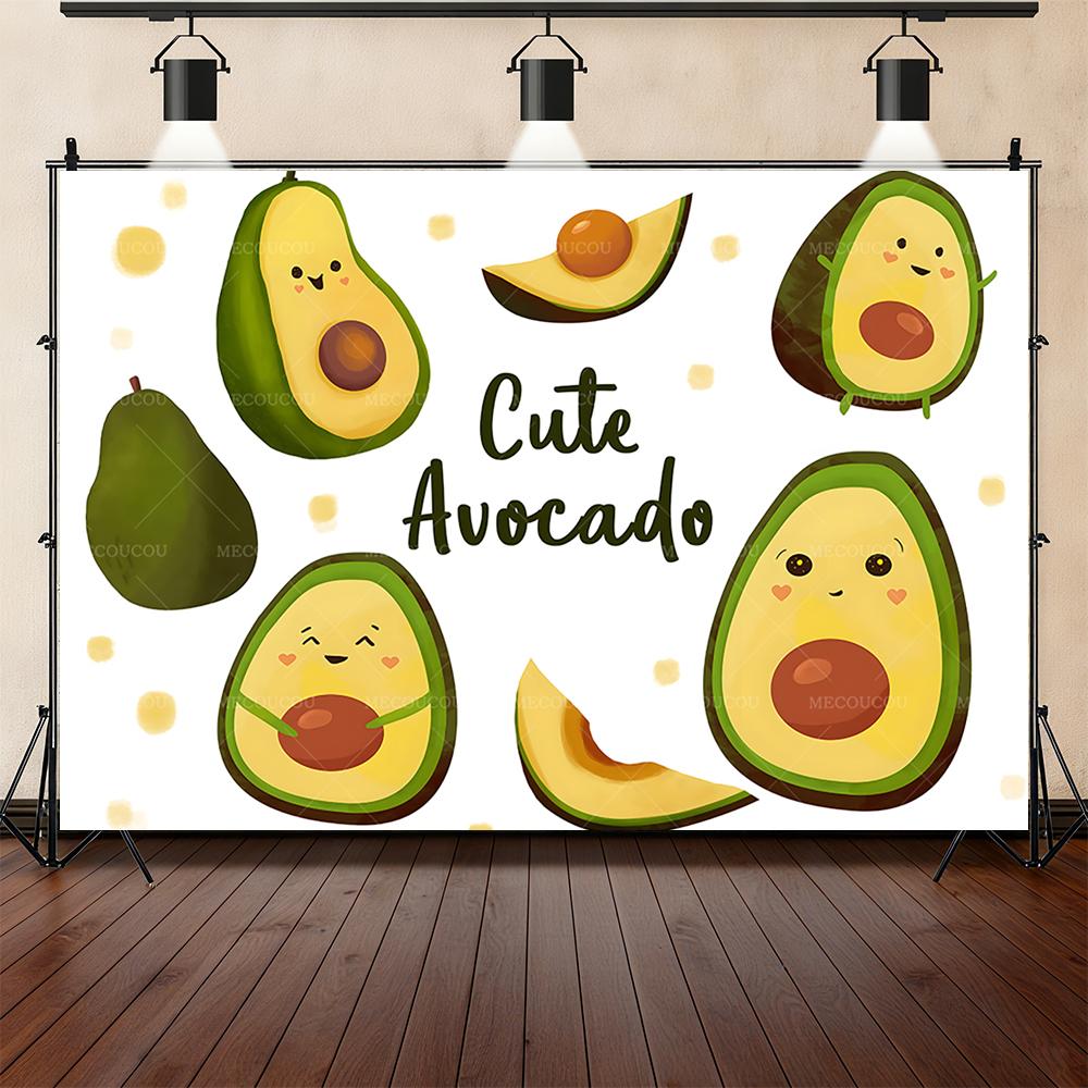 Fruit green avocado theme background children's birthday party decoration baby shower arrangement background studio photography