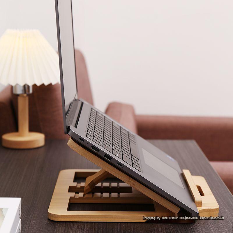 2025 Portable Solid Wood Folding Laptop & Tablet Stand with Cooling Riser