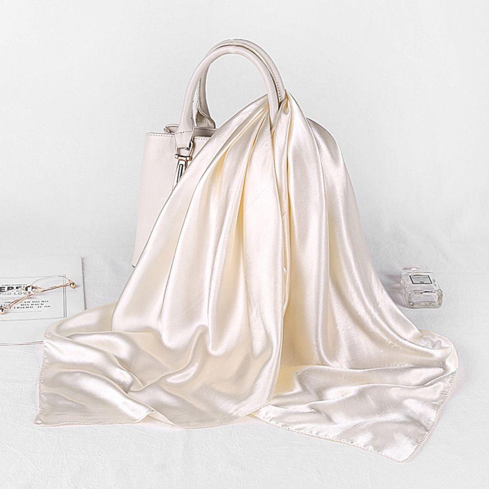 Soft Square Neck Scarves Large Size Head Scarf Elegant Pure Color Shawl  Ladies/Girls