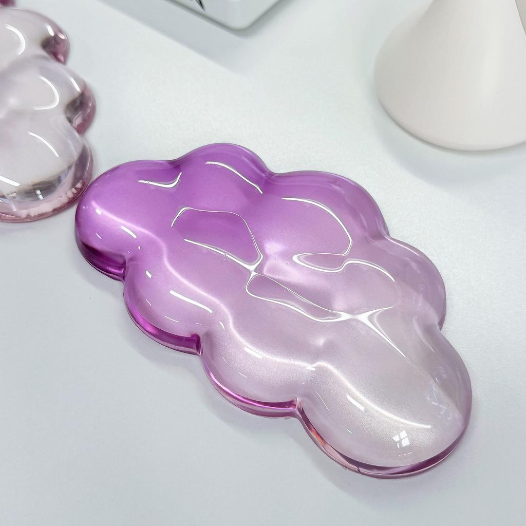 Cloud-Handgelenkauflage für Tastatur und Maus Klar Transparent Ergonomisch Niedliches Maushandgelenkpolster Silikon Rutschfestes Handgelenkpolster für Computer