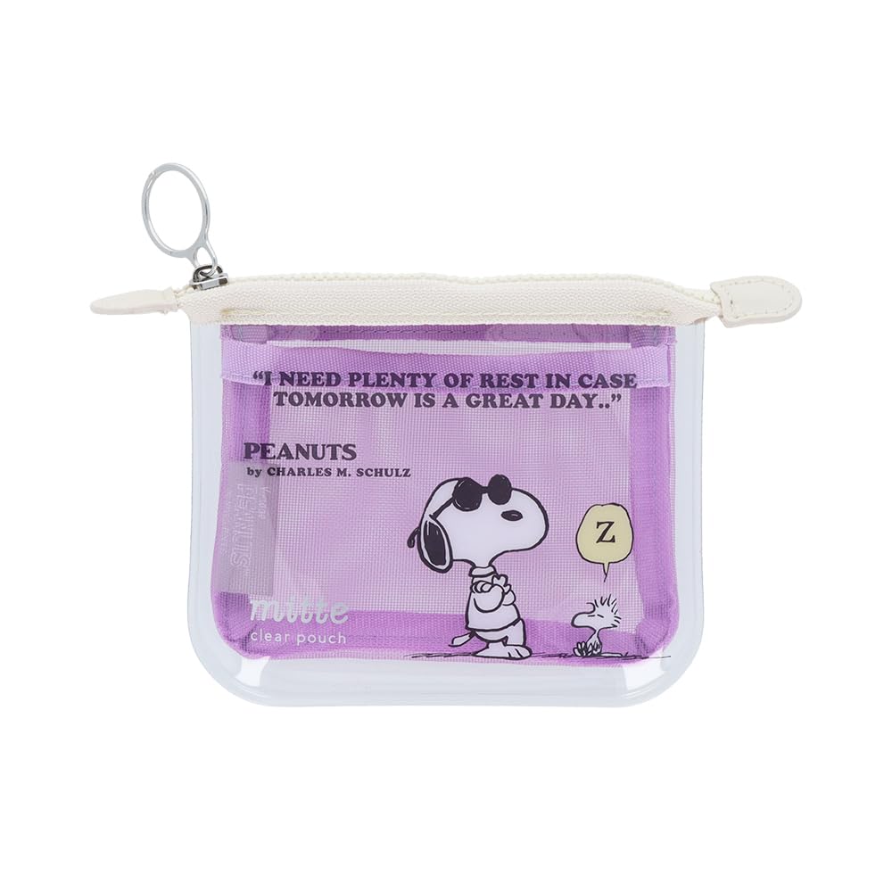 

Stationery Snoopy Clear Pouch Mitte PEANUTS American Style Violet S2335581 Sun-Star фиолетовый