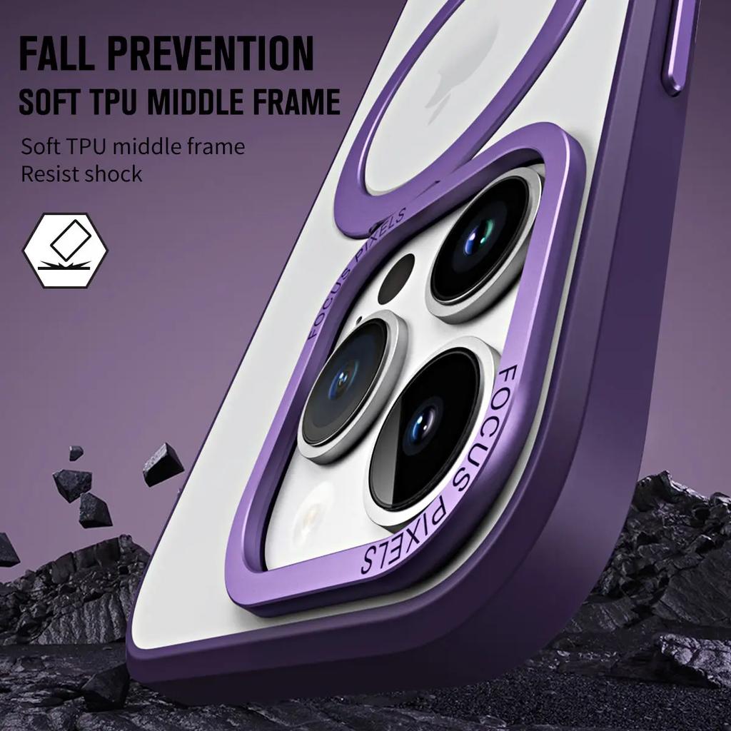 for iPhone 14 13 12 11 Pro Max Case with Magnetic Invisible Stand Compatible with MagSafe Military Drop Protection Phone Cover