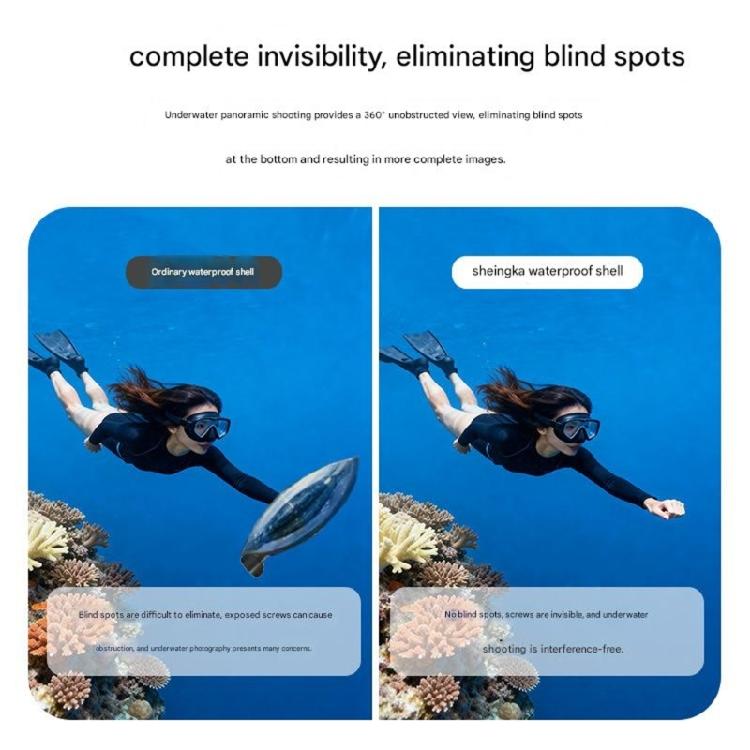 Underwater Clear Camera Diving Case Housing 144FT Depth Protections AntiCorrosion Silicone Sealed Design for 360 Camera