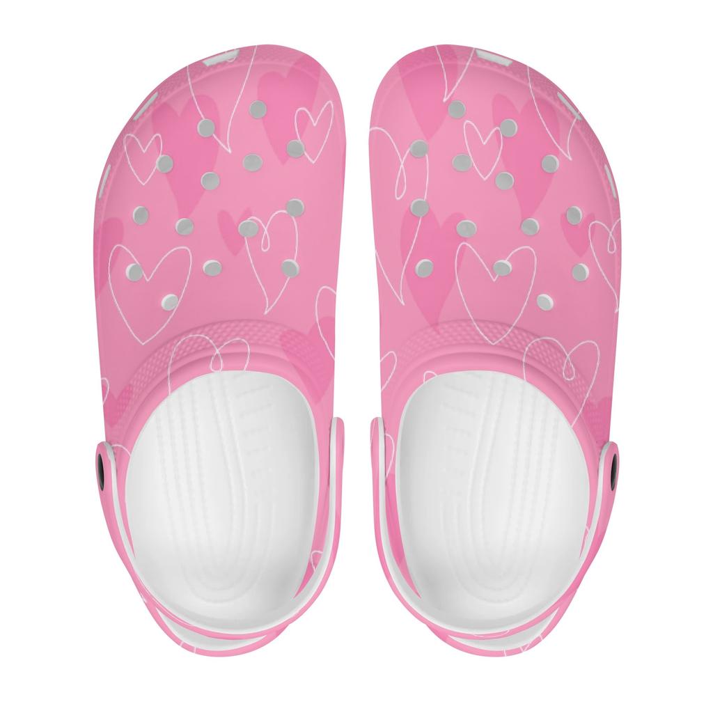 White Printed EVA Clogs for Women Men Lightweight Soft Slip On Casual Shoes Soft Sole Summer Sandals Lightweight Daily Wear