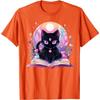 Book Lover Crystal Witchy Cute Black Cat Kawaii Pastel Goth T-Shirt