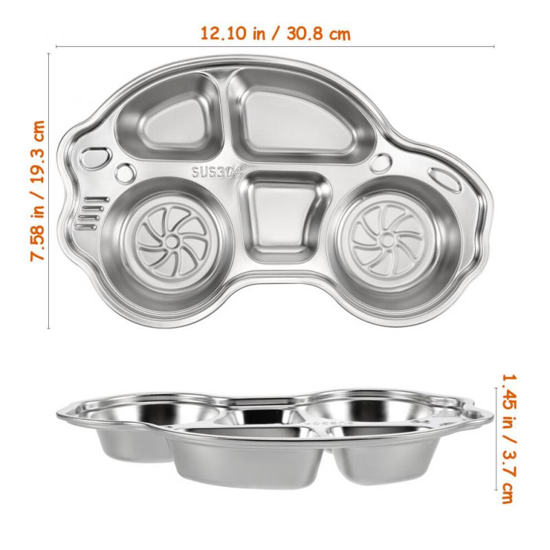 Compartment Dinner Plates Divided Plate Stainless Steel 1pack