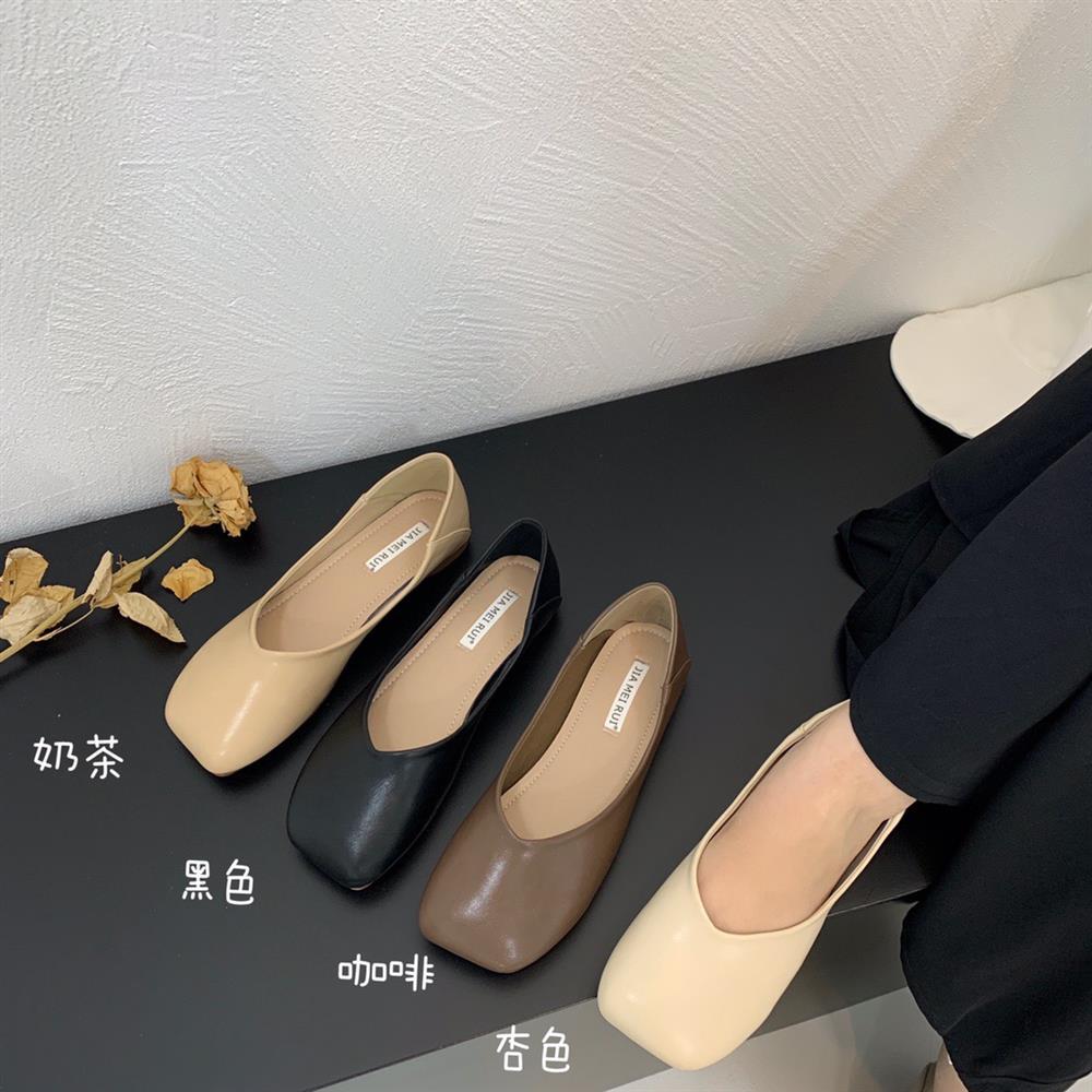 Fashion Women Cute Light Weight Spring Slip on Leather Flat Shoes Lady Casual Brown Office Casual Single Shoes Loafers Zapatos De Mujer