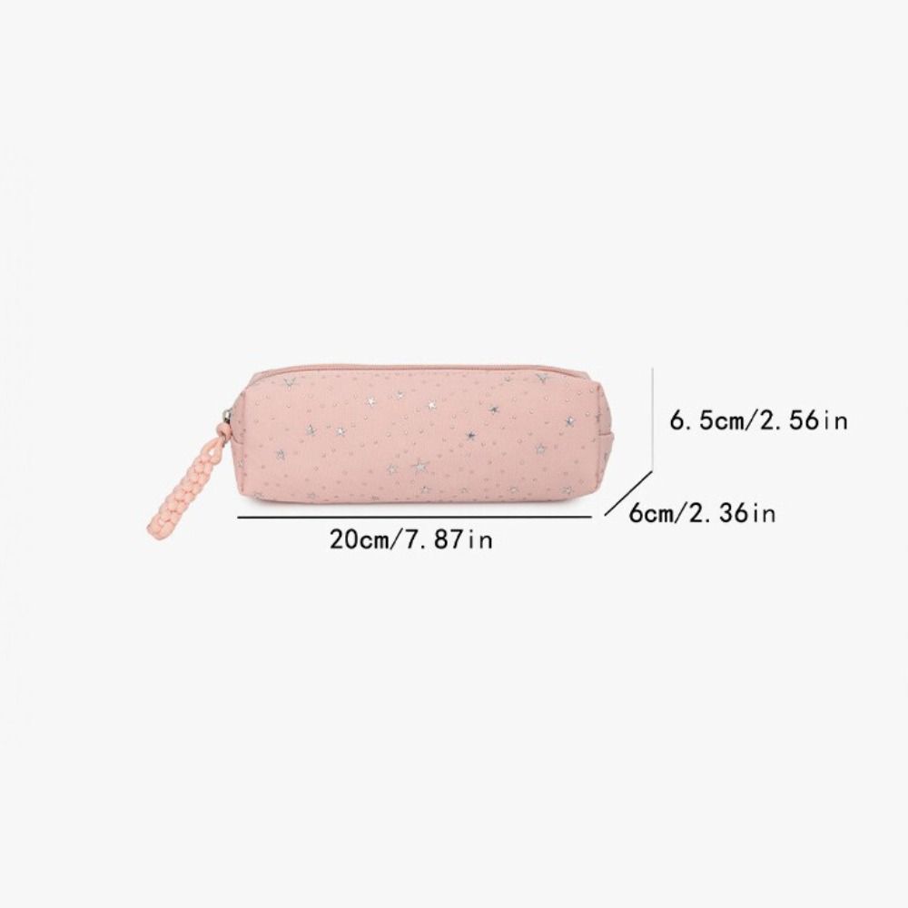 Printed Pencil Storage Bag Canvas Zipper Stationery Pouch Trendy Makeup Bag  Children