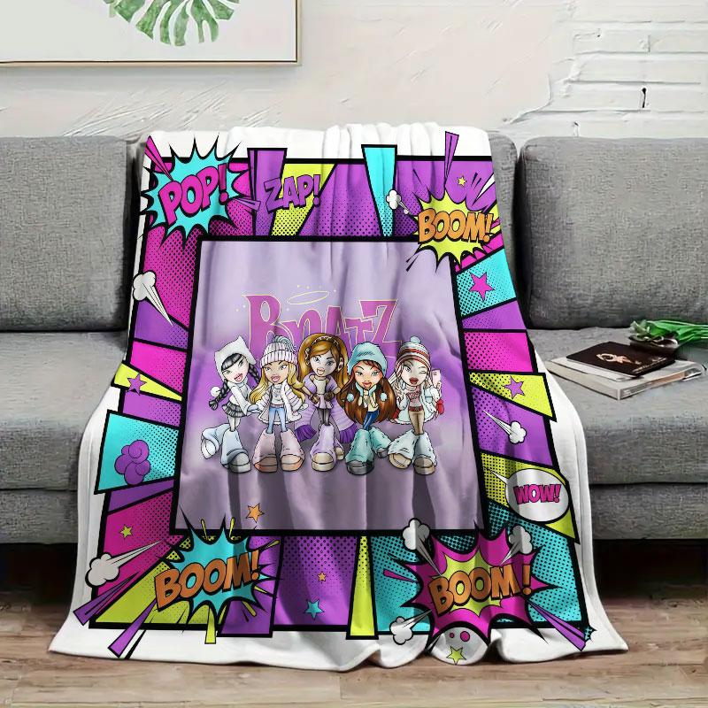 1Pc BRATZ Print Flannel Blanket, High Quality Comfortable for All Seasons, Warmth and Comfort, Perfect for Christmas Gifts