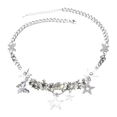 Sweet Cool Girl-Star Necklace Y2k Jewelry Hollow Star Pendant Butterfly Choker Punk Hip Hop Necklace Birthday Gift