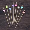 100 Pcs 12cm Cocktail Picks Creative Handmade Heart Shape Bead Appetizer Picks Fruit Toothpicks Party Supplies