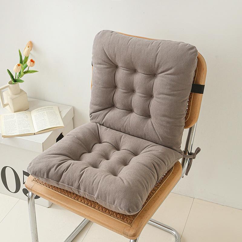 Chenille one-piece chair cushion solid color simple sedentary bay window backrest cushion office chair cushion
