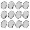 12Pcs Stainless Steel Split Type Glass Jar Lids Round Leakproof Sealing Covers Kitchen