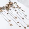 Exaggerated Multi-Layered Tassel Pendant Necklace With Moon Star Sun And Full Diamond Design For Women In Boho Style