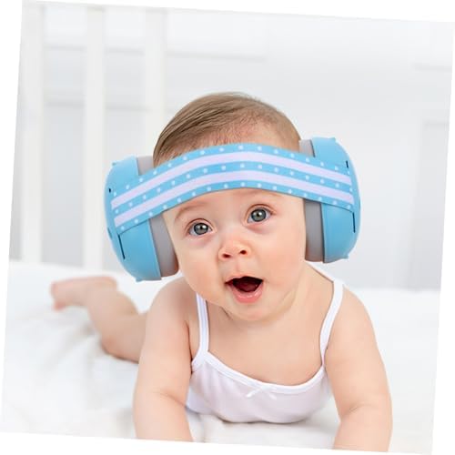 Adjustable Kids Noise Cancelling Headphones, Soft Comfortable Ear Muffs for Babies Toddlers, Hearing Protection for Sleeping & Travel, Sky Blue