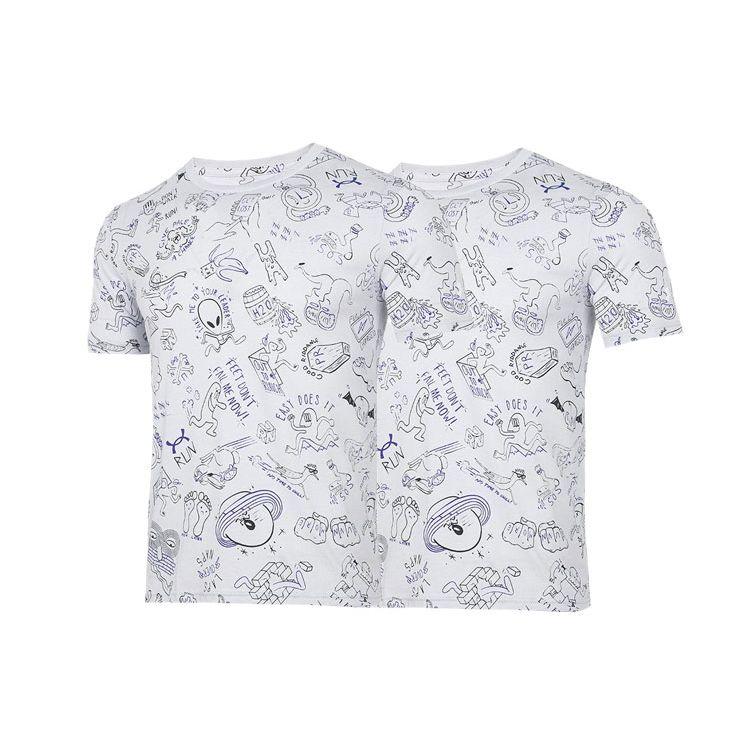Under Armour All Over Print Crew Neck Pullover Graphic T-Shirt Men Tops White 1361484-014