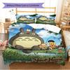 Name Custom Anime-Totoros Pattern Bedding Set Quilt Cover Pillowcase Home Decor Gift (1 * Duvet Cover + 2 * Pillowcase, Without Core)