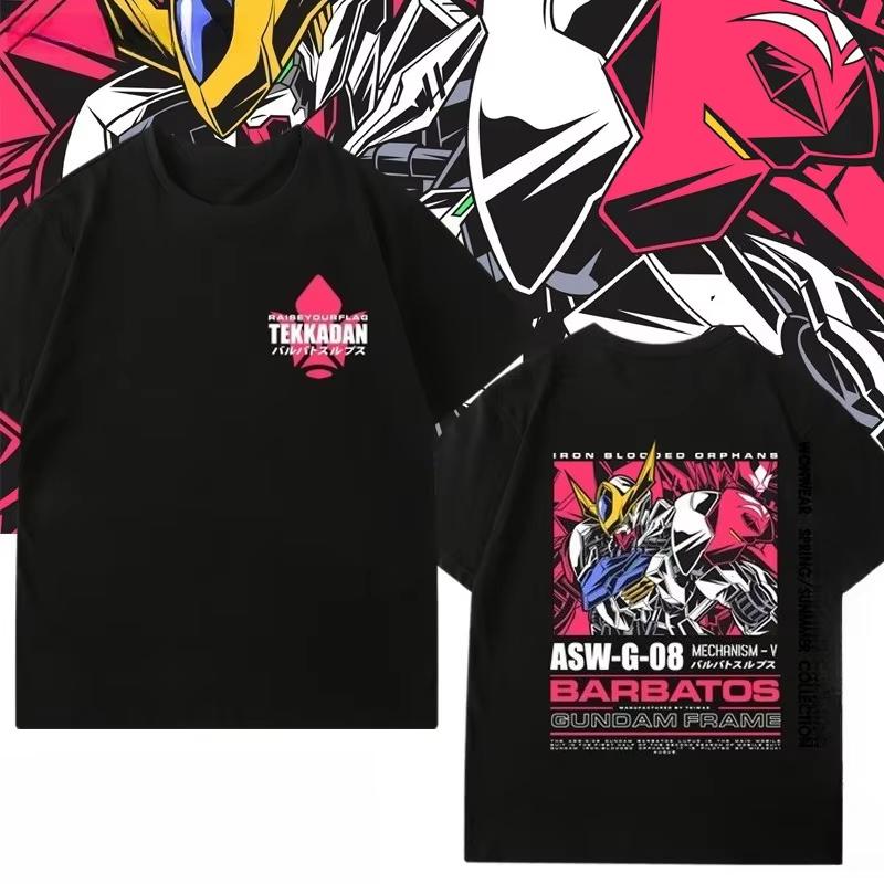 

2026 Новая футболка с коротким рукавом в стиле коллаборации Mobile Suit Gundam Мужская и женская Аниме Периферия Футболка с коротким рукавом S разноцветный